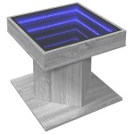 vidaXL Măsuță de cafea cu LED sonoma gri 50x50x45cm lemn prelucrat vidaXL Măsuță de cafea cu LED sonoma gri 50x50x45cm lemn prelucrat