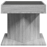 vidaXL Măsuță de cafea cu LED sonoma gri 50x50x45cm lemn prelucrat vidaXL Măsuță de cafea cu LED sonoma gri 50x50x45cm lemn prelucrat