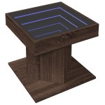 vidaXL Măsuță de cafea cu LED stejar maro 50x50x45 cm lemn prelucrat vidaXL Măsuță de cafea cu LED stejar maro 50x50x45 cm lemn prelucrat
