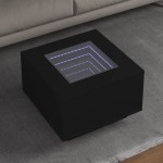 vidaXL Măsuță de cafea cu LED, negru, 60x60x40 cm, lemn prelucrat vidaXL Măsuță de cafea cu LED, negru, 60x60x40 cm, lemn prelucrat