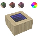 vidaXL Măsuță cafea cu LED, stejar Sonoma, 60x60x40 cm, lemn prelucrat vidaXL Măsuță cafea cu LED, stejar Sonoma, 60x60x40 cm, lemn prelucrat