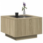 vidaXL Măsuță cafea cu LED, stejar Sonoma, 60x60x40 cm, lemn prelucrat vidaXL Măsuță cafea cu LED, stejar Sonoma, 60x60x40 cm, lemn prelucrat
