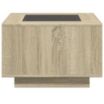 vidaXL Măsuță cafea cu LED, stejar Sonoma, 60x60x40 cm, lemn prelucrat vidaXL Măsuță cafea cu LED, stejar Sonoma, 60x60x40 cm, lemn prelucrat