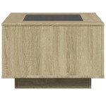 vidaXL Măsuță cafea cu LED, stejar Sonoma, 60x60x40 cm, lemn prelucrat vidaXL Măsuță cafea cu LED, stejar Sonoma, 60x60x40 cm, lemn prelucrat