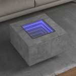 vidaXL Măsuță de cafea cu LED, gri beton, 60x60x40 cm, lemn prelucrat vidaXL Măsuță de cafea cu LED, gri beton, 60x60x40 cm, lemn prelucrat