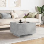 vidaXL Măsuță de cafea cu LED, gri beton, 60x60x40 cm, lemn prelucrat vidaXL Măsuță de cafea cu LED, gri beton, 60x60x40 cm, lemn prelucrat