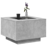 vidaXL Măsuță de cafea cu LED, gri beton, 60x60x40 cm, lemn prelucrat vidaXL Măsuță de cafea cu LED, gri beton, 60x60x40 cm, lemn prelucrat