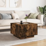 vidaXL Măsuță de cafea cu LED stejar fumuriu 60x60x40cm lemn prelucrat vidaXL Măsuță de cafea cu LED stejar fumuriu 60x60x40cm lemn prelucrat