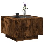 vidaXL Măsuță de cafea cu LED stejar fumuriu 60x60x40cm lemn prelucrat vidaXL Măsuță de cafea cu LED stejar fumuriu 60x60x40cm lemn prelucrat