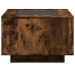 vidaXL Măsuță de cafea cu LED stejar fumuriu 60x60x40cm lemn prelucrat vidaXL Măsuță de cafea cu LED stejar fumuriu 60x60x40cm lemn prelucrat