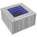 vidaXL Măsuță de cafea cu LED, gri sonoma, 60x60x40 cm, lemn prelucrat vidaXL Măsuță de cafea cu LED, gri sonoma, 60x60x40 cm, lemn prelucrat