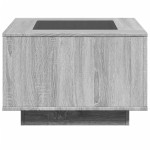 vidaXL Măsuță de cafea cu LED, gri sonoma, 60x60x40 cm, lemn prelucrat vidaXL Măsuță de cafea cu LED, gri sonoma, 60x60x40 cm, lemn prelucrat