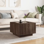 vidaXL Măsuță de cafea cu LED stejar maro 60x60x40 cm lemn prelucrat vidaXL Măsuță de cafea cu LED stejar maro 60x60x40 cm lemn prelucrat