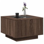 vidaXL Măsuță de cafea cu LED stejar maro 60x60x40 cm lemn prelucrat vidaXL Măsuță de cafea cu LED stejar maro 60x60x40 cm lemn prelucrat