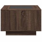 vidaXL Măsuță de cafea cu LED stejar maro 60x60x40 cm lemn prelucrat vidaXL Măsuță de cafea cu LED stejar maro 60x60x40 cm lemn prelucrat
