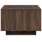 vidaXL Măsuță de cafea cu LED stejar maro 60x60x40 cm lemn prelucrat vidaXL Măsuță de cafea cu LED stejar maro 60x60x40 cm lemn prelucrat