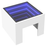 vidaXL Măsuță de cafea cu LED infinity, alb, 40x40x30 cm vidaXL Măsuță de cafea cu LED infinity, alb, 40x40x30 cm