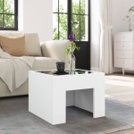 vidaXL Măsuță de cafea cu LED infinity, alb, 40x40x30 cm vidaXL Măsuță de cafea cu LED infinity, alb, 40x40x30 cm
