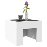 vidaXL Măsuță de cafea cu LED infinity, alb, 40x40x30 cm vidaXL Măsuță de cafea cu LED infinity, alb, 40x40x30 cm