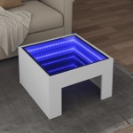 vidaXL Măsuță de cafea cu LED infinity, alb, 50x50x30 cm vidaXL Măsuță de cafea cu LED infinity, alb, 50x50x30 cm
