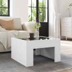 vidaXL Măsuță de cafea cu LED infinity, alb, 50x50x30 cm vidaXL Măsuță de cafea cu LED infinity, alb, 50x50x30 cm