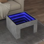 vidaXL Măsuță de cafea cu LED infinity, gri beton, 50x50x30 cm vidaXL Măsuță de cafea cu LED infinity, gri beton, 50x50x30 cm