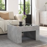 vidaXL Măsuță de cafea cu LED infinity, gri beton, 50x50x30 cm vidaXL Măsuță de cafea cu LED infinity, gri beton, 50x50x30 cm