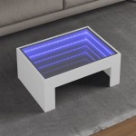 vidaXL Măsuță de cafea cu LED infinity, alb, 70x50x30 cm vidaXL Măsuță de cafea cu LED infinity, alb, 70x50x30 cm