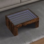 vidaXL Măsuță de cafea cu LED infinity, stejar fumuriu, 70x50x30 cm vidaXL Măsuță de cafea cu LED infinity, stejar fumuriu, 70x50x30 cm