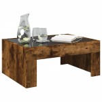 vidaXL Măsuță de cafea cu LED infinity, stejar fumuriu, 70x50x30 cm vidaXL Măsuță de cafea cu LED infinity, stejar fumuriu, 70x50x30 cm