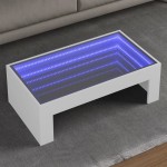 vidaXL Măsuță de cafea cu LED infinity, alb, 90x50x30 cm vidaXL Măsuță de cafea cu LED infinity, alb, 90x50x30 cm