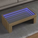 vidaXL Măsuță de cafea cu LED infinity, stejar sonoma, 90x50x30 cm vidaXL Măsuță de cafea cu LED infinity, stejar sonoma, 90x50x30 cm
