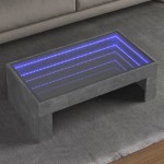 vidaXL Măsuță de cafea cu LED infinity, gri beton, 90x50x30 cm vidaXL Măsuță de cafea cu LED infinity, gri beton, 90x50x30 cm