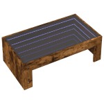 vidaXL Măsuță de cafea cu LED infinity, stejar fumuriu, 90x50x30 cm vidaXL Măsuță de cafea cu LED infinity, stejar fumuriu, 90x50x30 cm