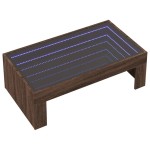 vidaXL Măsuță de cafea cu LED infinity, stejar maro, 90x50x30 cm vidaXL Măsuță de cafea cu LED infinity, stejar maro, 90x50x30 cm