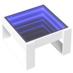 vidaXL Măsuță de cafea cu LED infinity, alb, 50x53x30 cm vidaXL Măsuță de cafea cu LED infinity, alb, 50x53x30 cm