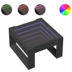 vidaXL Măsuță de cafea cu LED infinity, negru, 50x53x30 cm vidaXL Măsuță de cafea cu LED infinity, negru, 50x53x30 cm