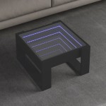 vidaXL Măsuță de cafea cu LED infinity, negru, 50x53x30 cm vidaXL Măsuță de cafea cu LED infinity, negru, 50x53x30 cm
