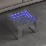 vidaXL Măsuță de cafea cu LED infinity, gri beton, 50x53x30 cm vidaXL Măsuță de cafea cu LED infinity, gri beton, 50x53x30 cm