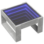 vidaXL Măsuță de cafea cu LED infinity, gri beton, 50x53x30 cm vidaXL Măsuță de cafea cu LED infinity, gri beton, 50x53x30 cm