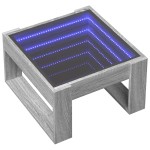 vidaXL Măsuță de cafea cu LED infinity, gri sonoma, 50x53x30 cm vidaXL Măsuță de cafea cu LED infinity, gri sonoma, 50x53x30 cm