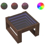 vidaXL Măsuță de cafea cu LED infinity, stejar maro, 50x53x30 cm vidaXL Măsuță de cafea cu LED infinity, stejar maro, 50x53x30 cm