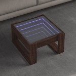vidaXL Măsuță de cafea cu LED infinity, stejar maro, 50x53x30 cm vidaXL Măsuță de cafea cu LED infinity, stejar maro, 50x53x30 cm