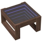 vidaXL Măsuță de cafea cu LED infinity, stejar maro, 50x53x30 cm vidaXL Măsuță de cafea cu LED infinity, stejar maro, 50x53x30 cm