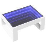 vidaXL Măsuță de cafea cu LED infinity, alb, 70x53x30 cm vidaXL Măsuță de cafea cu LED infinity, alb, 70x53x30 cm