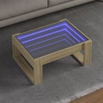 vidaXL Măsuță de cafea cu LED infinity, stejar sonoma, 70x53x30 cm vidaXL Măsuță de cafea cu LED infinity, stejar sonoma, 70x53x30 cm