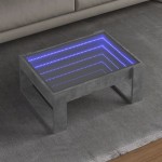 vidaXL Măsuță de cafea cu LED infinity, gri beton, 70x53x30 cm vidaXL Măsuță de cafea cu LED infinity, gri beton, 70x53x30 cm