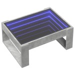 vidaXL Măsuță de cafea cu LED infinity, gri beton, 70x53x30 cm vidaXL Măsuță de cafea cu LED infinity, gri beton, 70x53x30 cm