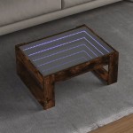 vidaXL Măsuță de cafea cu LED infinity, stejar fumuriu, 70x53x30 cm vidaXL Măsuță de cafea cu LED infinity, stejar fumuriu, 70x53x30 cm