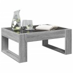 vidaXL Măsuță de cafea cu LED infinity, gri sonoma, 70x53x30 cm